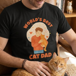 Waterverf op maat foto van de beste kattenvader te t-shirt