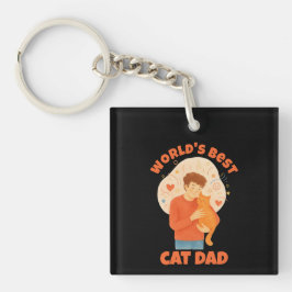 Waterverf op maat gemaakte foto van de beste katte sleutelhanger