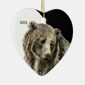 Waterverf op maat gesneden Beer Keramisch Ornament (Rechts)