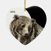 Waterverf op maat gesneden Beer Keramisch Ornament (Achterkant)