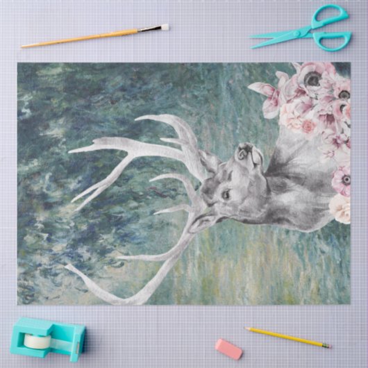 Waterverf op Monet's morning Seine Tissuepapier (Craft)