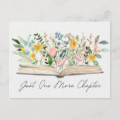 Waterverf Open Boek met Bloemen Floral Aesthetic Briefkaart (Voorkant)