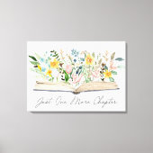 Waterverf Open Boek met Bloemen Floral Aesthetic Canvas Afdruk (Voorkant)