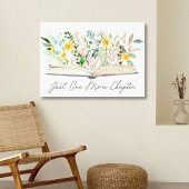 Waterverf Open Boek met Bloemen Floral Aesthetic Canvas Afdruk