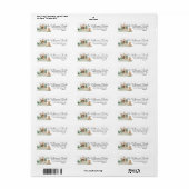 Waterverf Open Haard | Kerst Retouradres Etiket (Full Sheet)
