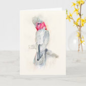 Waterverf Opera Cockatau Kaart (Gele Bloem)