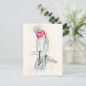 Waterverf Opera Cockato Briefkaart (Staand voorkant)