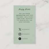 Waterverf opknoping Plant Dank u Informatiekaartje (Achterkant)