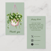 Waterverf opknoping Plant Dank u Informatiekaartje (Voorkant / Achterkant)