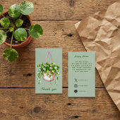 Waterverf opknoping Plant Dank u Informatiekaartje