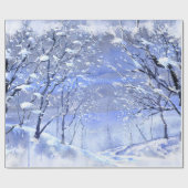 Waterverf-opvulpapier voor winterBossen Cadeaupapier