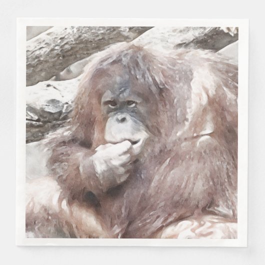 Waterverf Orang 2 Servet (Voorkant)
