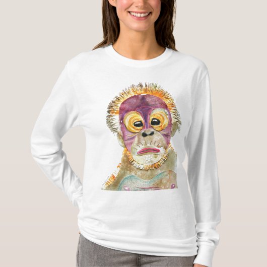 Waterverf ORANGUTAN snijden T-shirt (Voorkant)