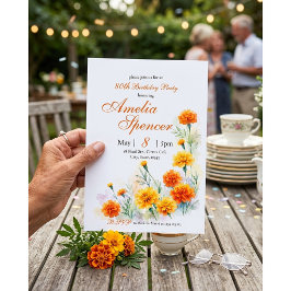 Waterverf Oranje Afrikaner Bloemen Verjaardag Kaart