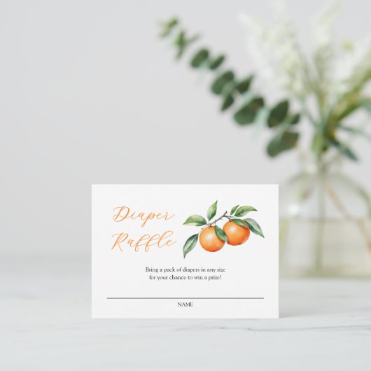 Waterverf Oranje Baby shower Luierkrabbel Informatiekaartje