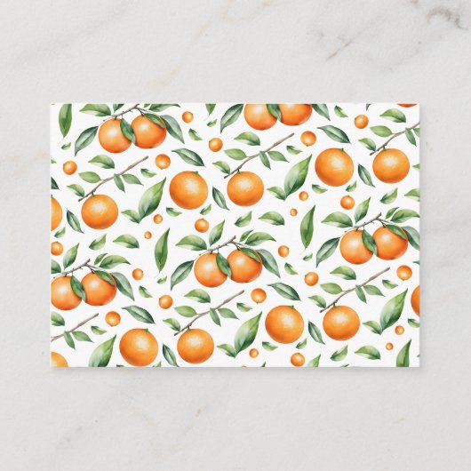 Waterverf Oranje Baby shower Luierkrabbel Informatiekaartje (Achterkant)