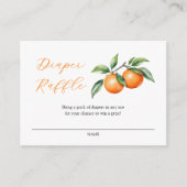 Waterverf Oranje Baby shower Luierkrabbel Informatiekaartje (Voorkant)