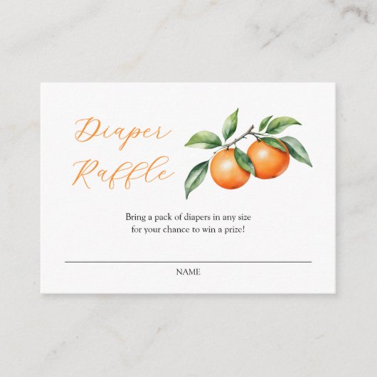 Waterverf Oranje Baby shower Luierkrabbel Informatiekaartje (Voorkant)