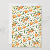 Waterverf Oranje Baby shower Uitnodiging voor twee (Achterkant)