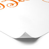 Waterverf Oranje Baby shower Welkom Poster (Hoek)