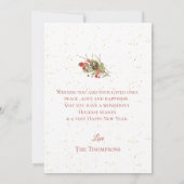 Waterverf Oranje bessen Krans Vrolijk Kerstfeest Notitiekaartje (Achterkant)