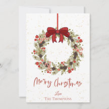 Waterverf Oranje bessen Krans Vrolijk Kerstfeest