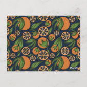 Waterverf Oranje blauw fruitpatroon Briefkaart (Achterkant)