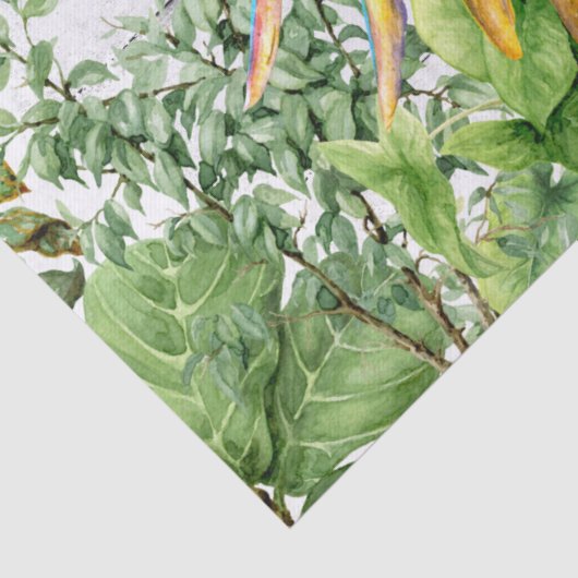 Waterverf Oranje blauwe papegaai Tissuepapier (Detail)