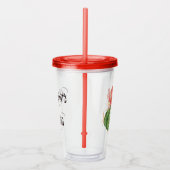 Waterverf Oranje bloeiende cactus Acryl Drinkbeker (Rechts)