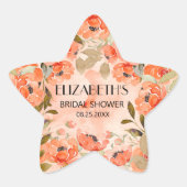 Waterverf Oranje Bloem Bruiloftsfeest Ster Sticker (Voorkant)