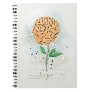Waterverf Oranje Bloem Hoop Notitieboek