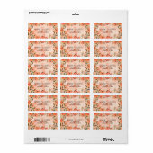 Waterverf Oranje Bloem Motief Retouradres Etiket (Full Sheet)