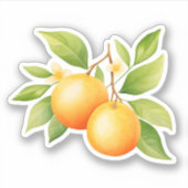 Waterverf Oranje Bloem Sticker (Voorkant)