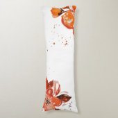 Waterverf oranje bloemcompacte spiegel lichaamskussen (Voorkant Verticaal)