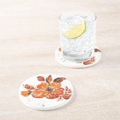 Waterverf oranje bloemcompacte spiegel zandsteen onderzetter (Zijkant)