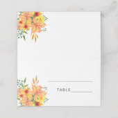 Waterverf oranje bloemen plaatskaart plaatskaartje (Buitenkant ongevouwen)