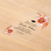 waterverf oranje bloemige partij afstuderen boog acryl uitnodigingen (Laagn)