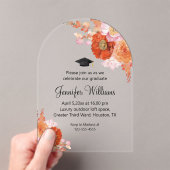 waterverf oranje bloemige partij afstuderen boog acryl uitnodigingen (Insitu (Draagbaar))