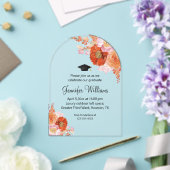 waterverf oranje bloemige partij afstuderen boog acryl uitnodigingen (Insitu (Huwelijk))