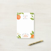 Waterverf Oranje bloesems Citrus Wedding Post-it® Notes (Op bureau)