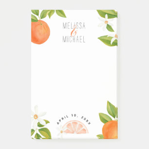 Waterverf Oranje bloesems Citrus Wedding Post-it® Notes