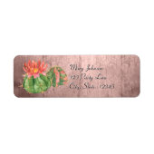 Waterverf Oranje Blooming Cactus Etiket (Voorkant)