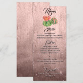 Waterverf Oranje Blooming Cactus perachy-brown Menu (Voorkant / Achterkant)