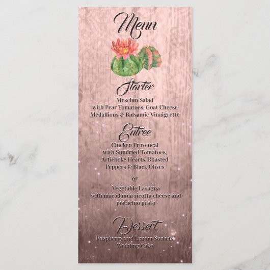 Waterverf Oranje Blooming Cactus perachy-brown Menu (Voorkant)