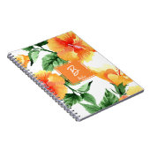 Waterverf Oranje Blossom Monogram Notitieboek (Rechterzijde)