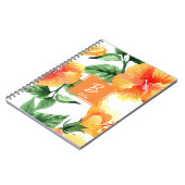 Waterverf Oranje Blossom Monogram Notitieboek (Linkerzijde)
