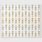 Waterverf Oranje boomcitrustopiary Cadeaupapier (Vlak)