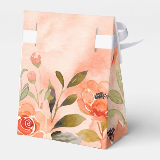 Waterverf Oranje Bruiloft Feest Bedankdoosjes (Achterkant)