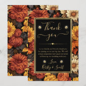 Waterverf Oranje Bruine Fall Leaves Wedding Bedankkaart (Voorkant / Achterkant)