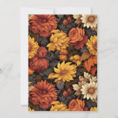 Waterverf Oranje Bruine Fall Leaves Wedding Kaart (Achterkant)